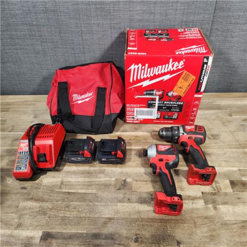 HOUSTON LOCATION - AS-IS M18 18V Lithium-Ion Brushless Cordless Compact Drill/Impact Combo Kit (2-Tool) W/(2) 2.0 Ah Batteries, Charger & Bag