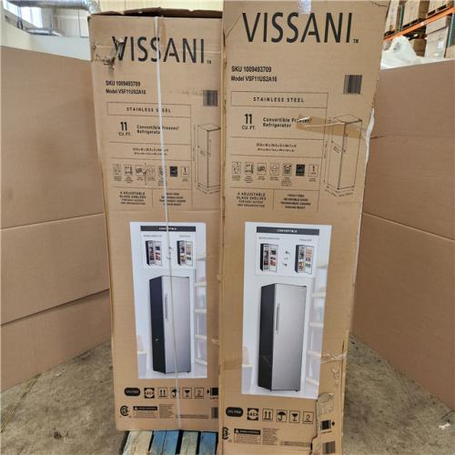 Phoenix NEW 2 Vissani 24 in. 11 cu. ft. Convertible Auto Defrost Garage Ready Upright Freezer/Refrigerator in Stainless Steel, Energy Star