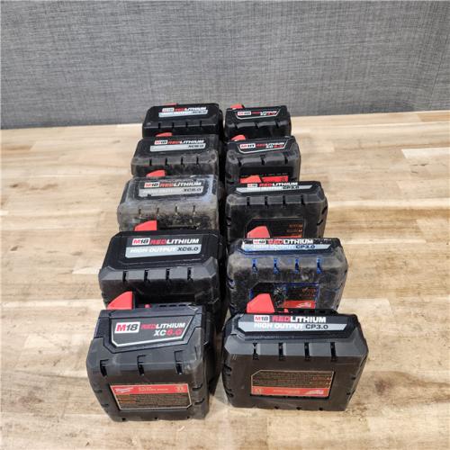 HOUSTON LOCATION - AS-IS MILWAUKEE BATTERY PACK QTY - 10