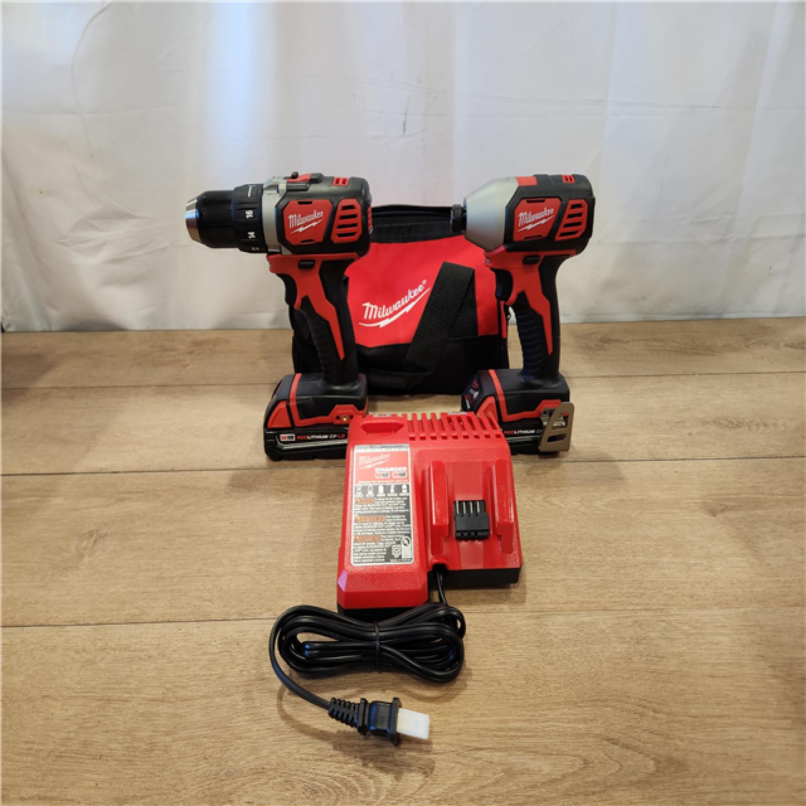 AS-IS- Milwaukee 18V Lithium-Ion Cordless Drill Driver/Impact Driver Combo Kit
