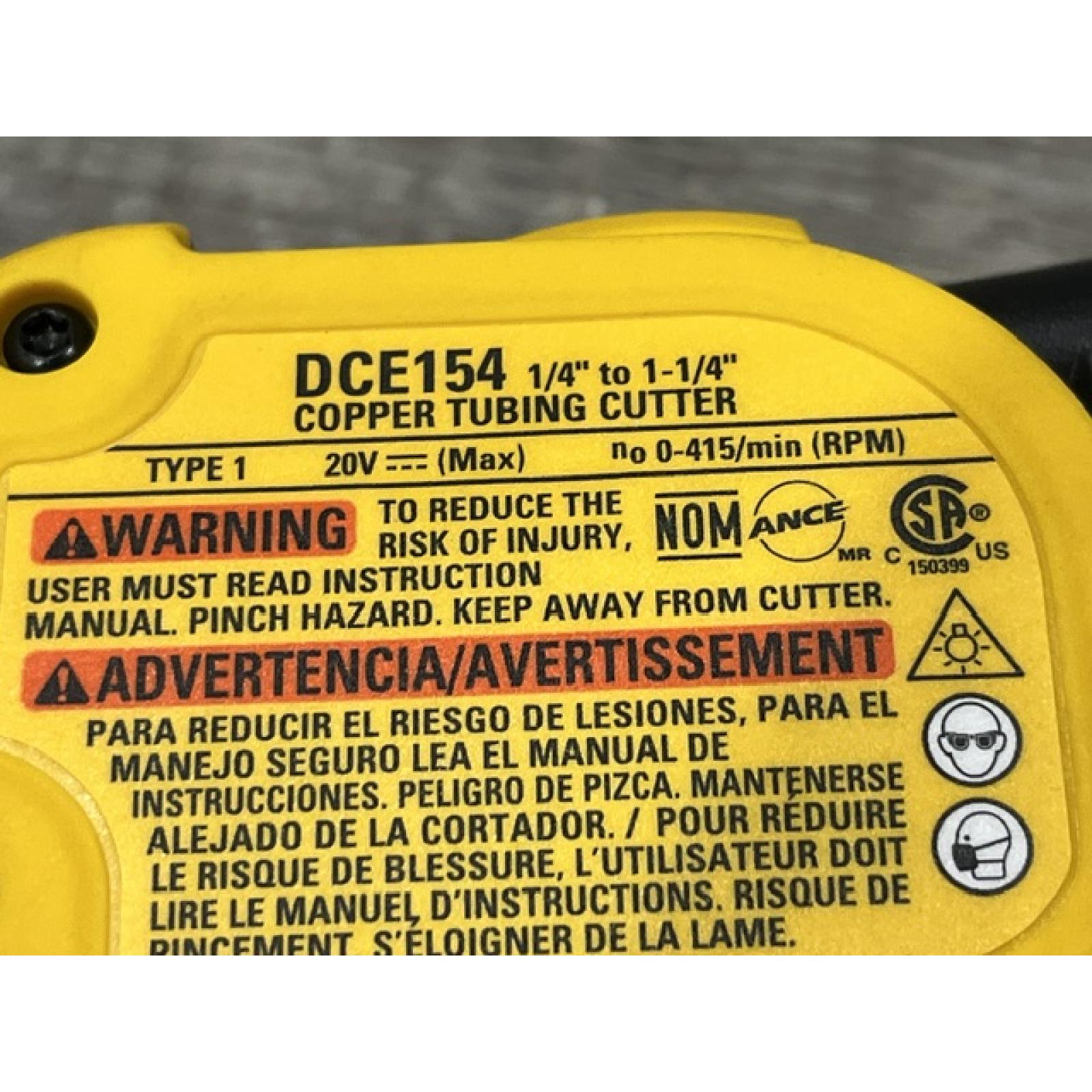 AS-IS DEWALT 20-Volt MAX XR Copper Cutter (Tool Only)