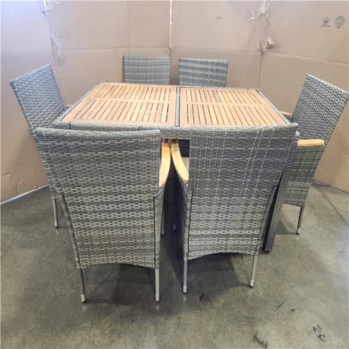 Phoenix Location 7-Piece Out Door Wicker Table and Chairs