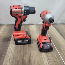 AS-IS  Milwaukee M18 18-Volt Lithium-Ion Brushless Cordless Compact Hammer Drill/Impact Combo Kit (2-Tool) with (2) Batteries, Bag