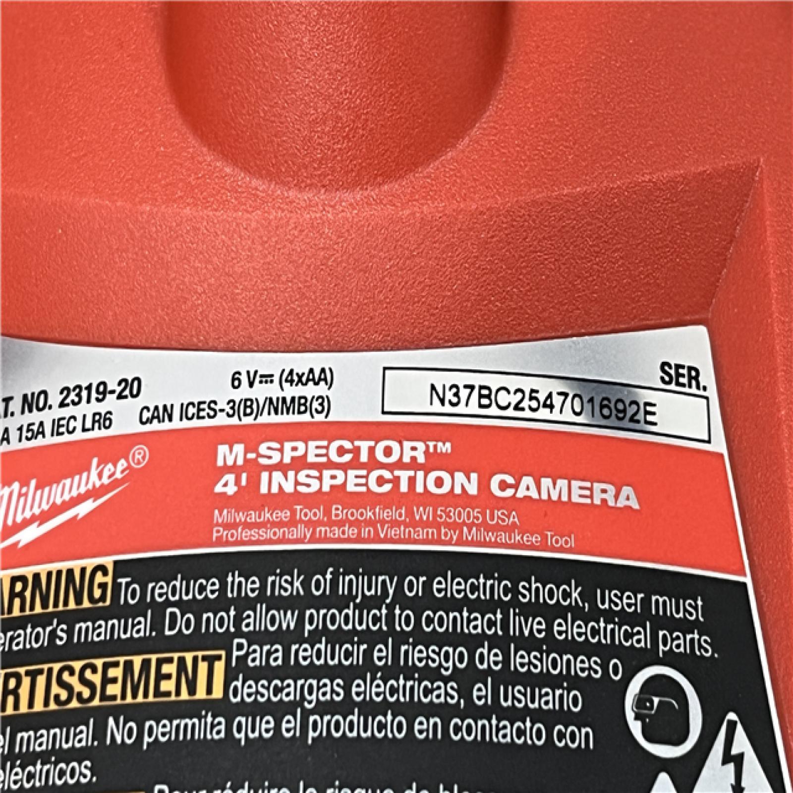 AS-IS Milwaukee M- Spector 4 ft. Inspection Sewer Camera Scope