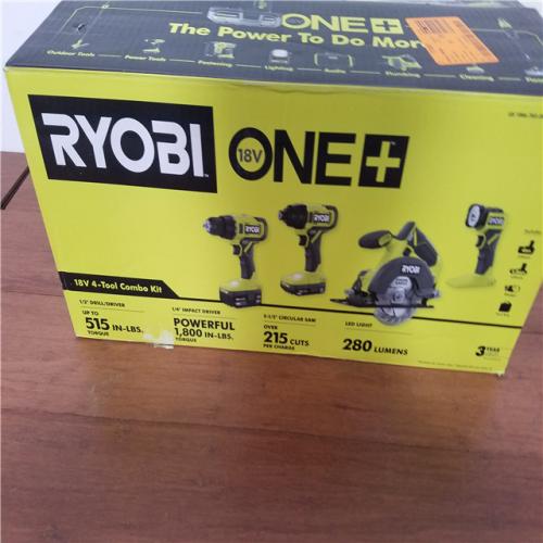 California NEW Ryobi One+ 18V 4-Tool Combo Kit