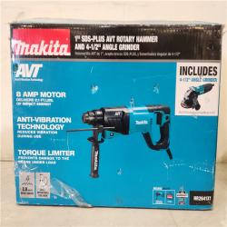 Phoenix NEW Makita 8 Amp 1 in. Corded SDS-Plus Concrete/Masonry AVT Rotary Hammer Drill with 4-1/2 in. Corded Angle Grinder with Hard Case
