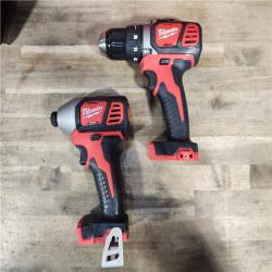 HOUSTON LOCATION - AS-IS Milwaukee 18V Cordless Brushed 2 Tool Drill/Driver and Impact Driver Kit
