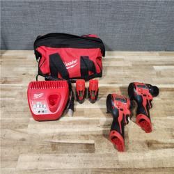 HOUSTON LOCATION - AS - IS Milwaukee 12-Volt Lithium-Ion Brushless Cordless Subcompact Drill and Impact Driver Combo Kit