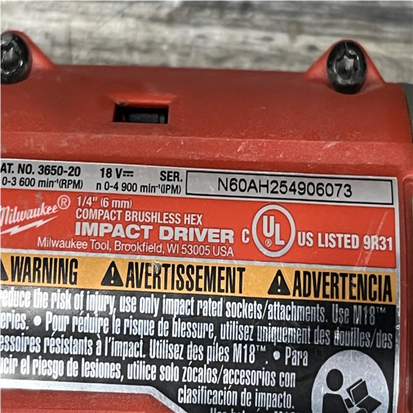 AS-IS Milwaukee 18-Volt Lithium-Ion Compact Brushless Cordless 1/4 in. Impact Driver Kit