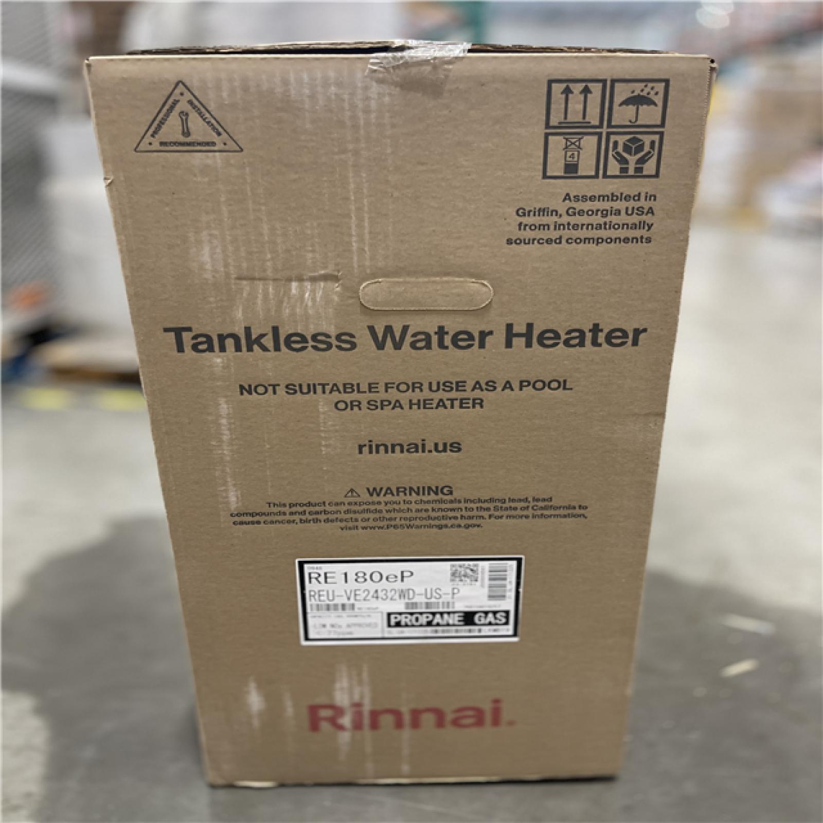 NEW! - Rinnai High Efficiency Non-Condensing 8.5 GPM Residential 180 000 BTU Exterior Propane Gas Tankless Water Heater