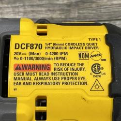 AS-IS DEWALT 20V XR Brushless Cordless 1/4 in. Quiet Hydraulic Impact Driver (Tool-Only)