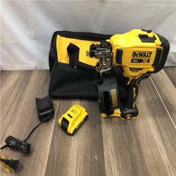 AS-IS DEWALT 20V MAX Lithium-Ion 15-Degree Electric Cordless Roofing Nailer Kit