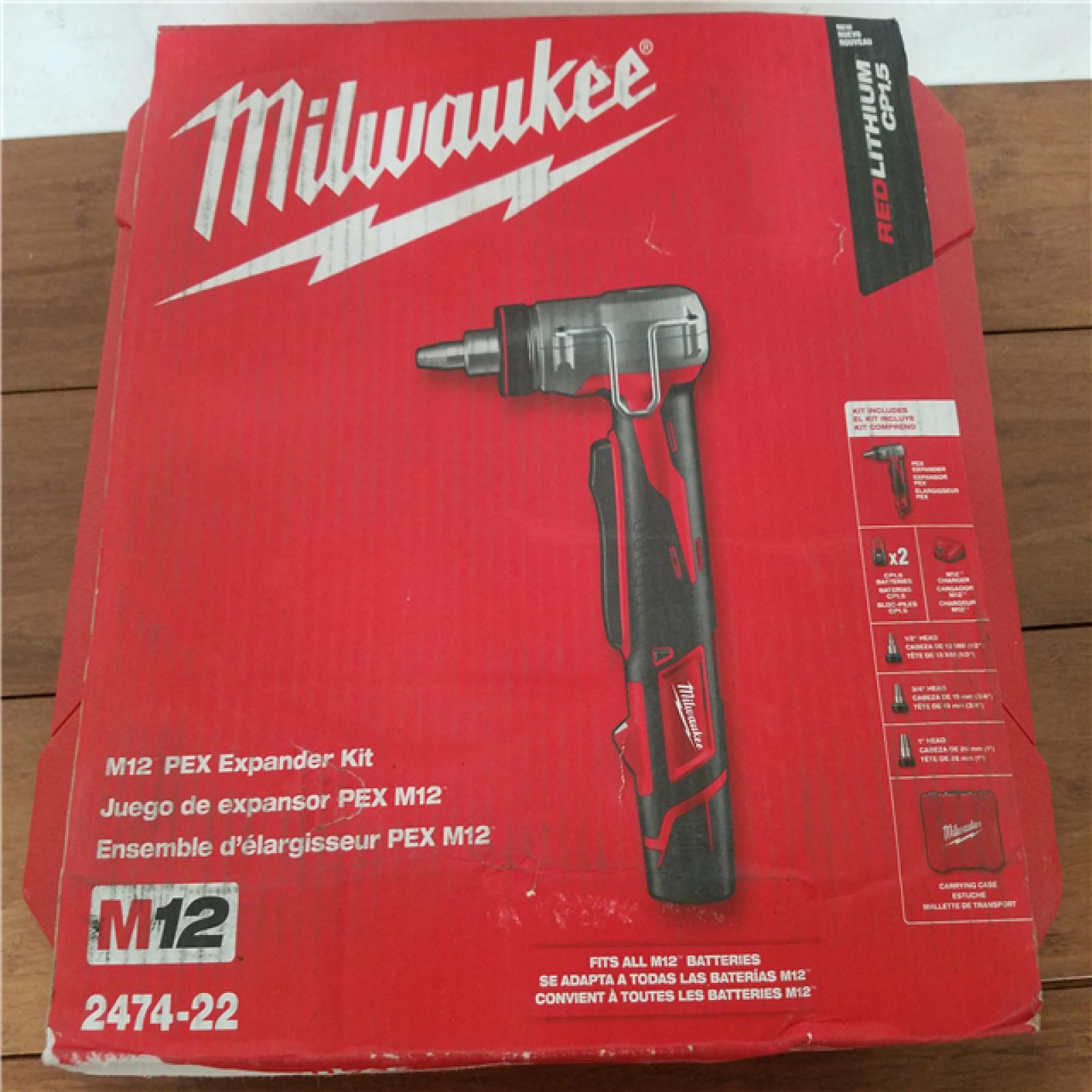 California AS-IS Milwaukee M12 Pex Expander Kit  Includes (1) Battery  Charger & Hard Case