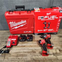 HOUSTON LOCATION - AS-IS (APPEARS LIKE NEW) Milwaukee FUEL 18V Lithium-Ion Brushless Cordless Hammer Drill and Impact Driver Combo Kit