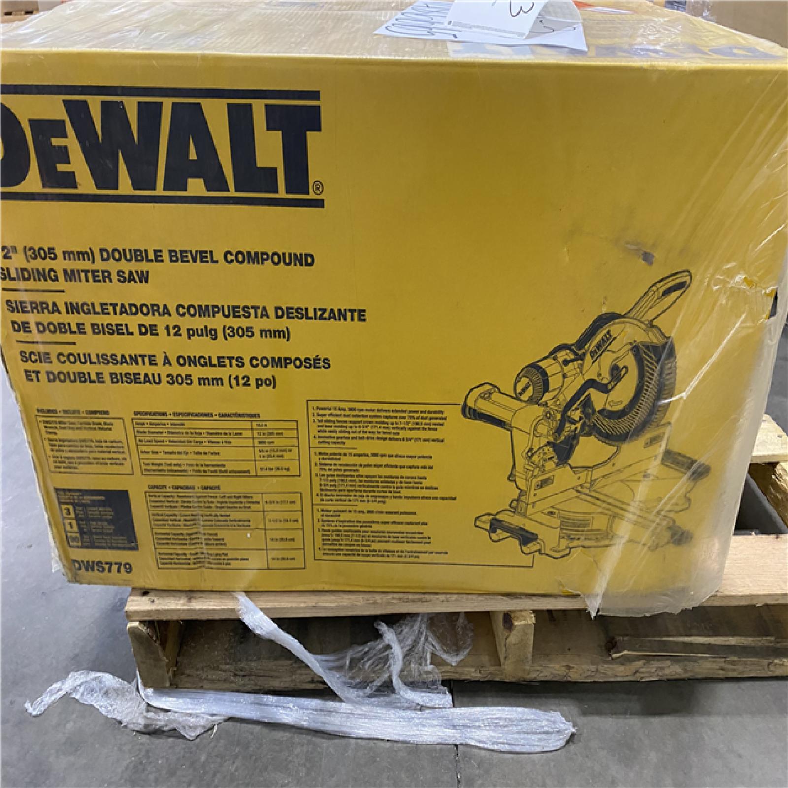 NEW- DeWalt 15 Amps 12 in. Corded Dual-Bevel Sliding Compound Miter Saw