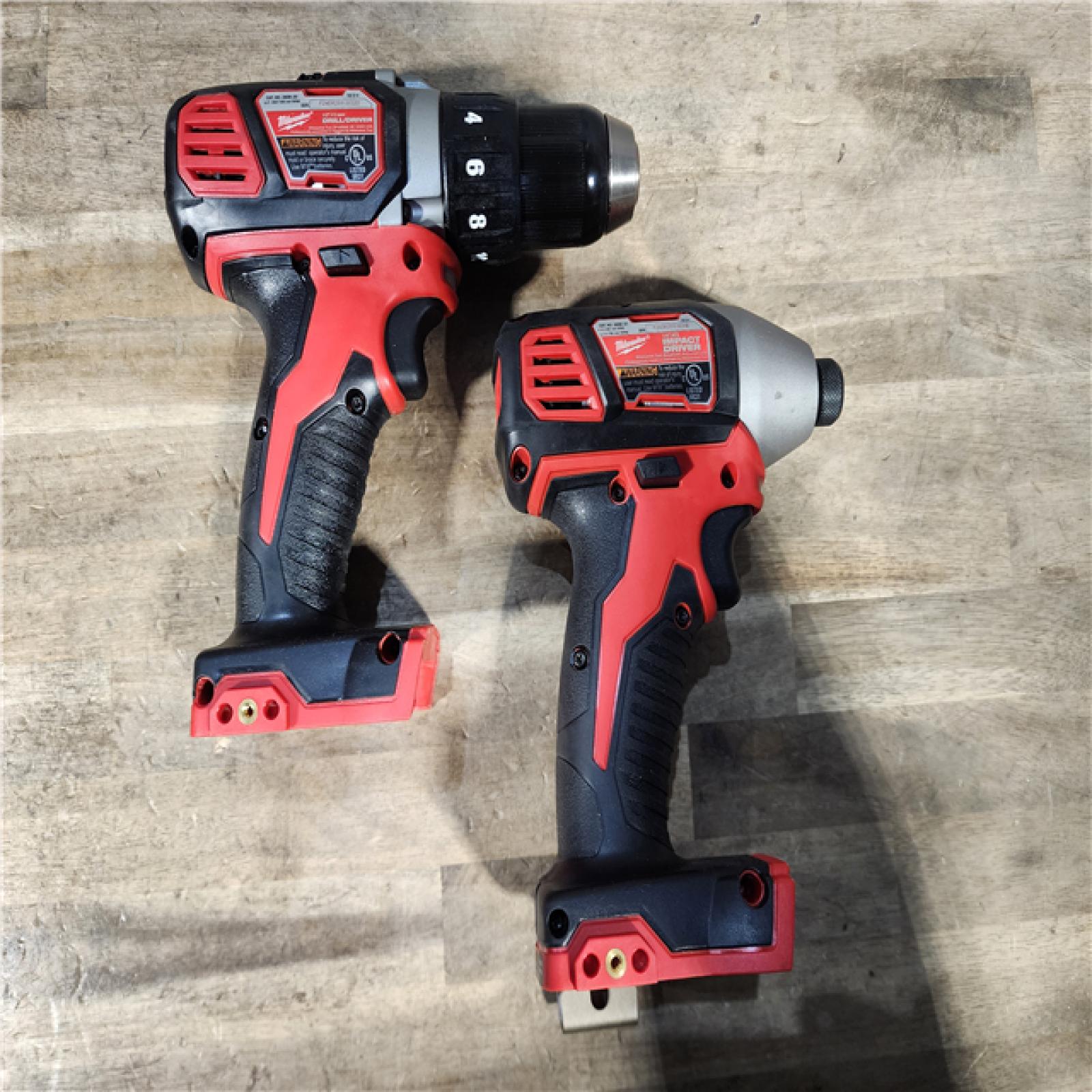 HOUSTON LOCATION - AS-IS Milwaukee 18V Cordless Brushed 2-Tool Drill/Driver and Impact Driver Kit