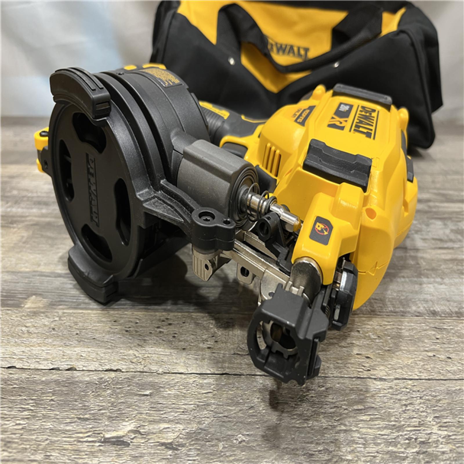 AS-IS DEWALT 20V MAX Lithium-Ion 15-Degree Electric Cordless Roofing Nailer Kit