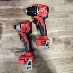 HOUSTON LOCATION - AS-IS Milwaukee M18 18V Lithium-Ion Brushless Cordless Compact Drill/Impact Combo Kit (2-Tool) W/(2) 2.0 Ah Batteries, Charger & Bag