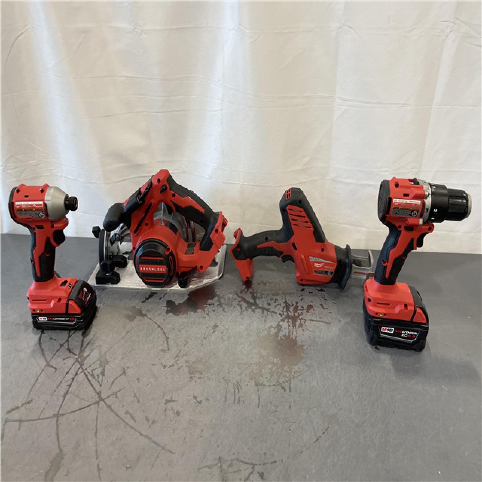 AS-IS - Milwaukee M18 18-Volt Lithium-Ion Brushless Cordless Combo Kit (4-Tool)