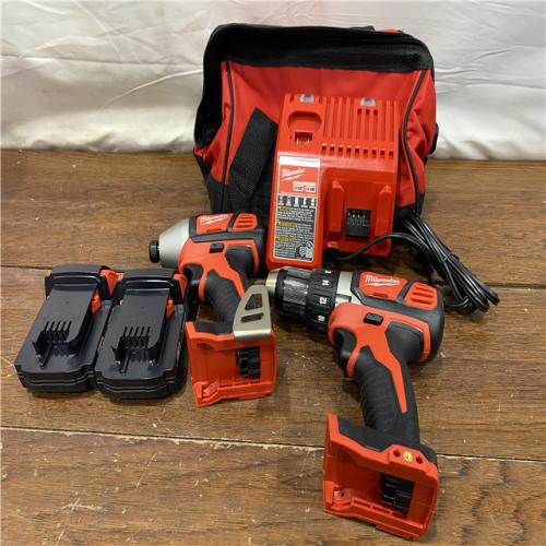 AS-IS Milwaukee M18 18V Cordless Brushed 2 Tool Drill/Driver and Impact Driver Kit
