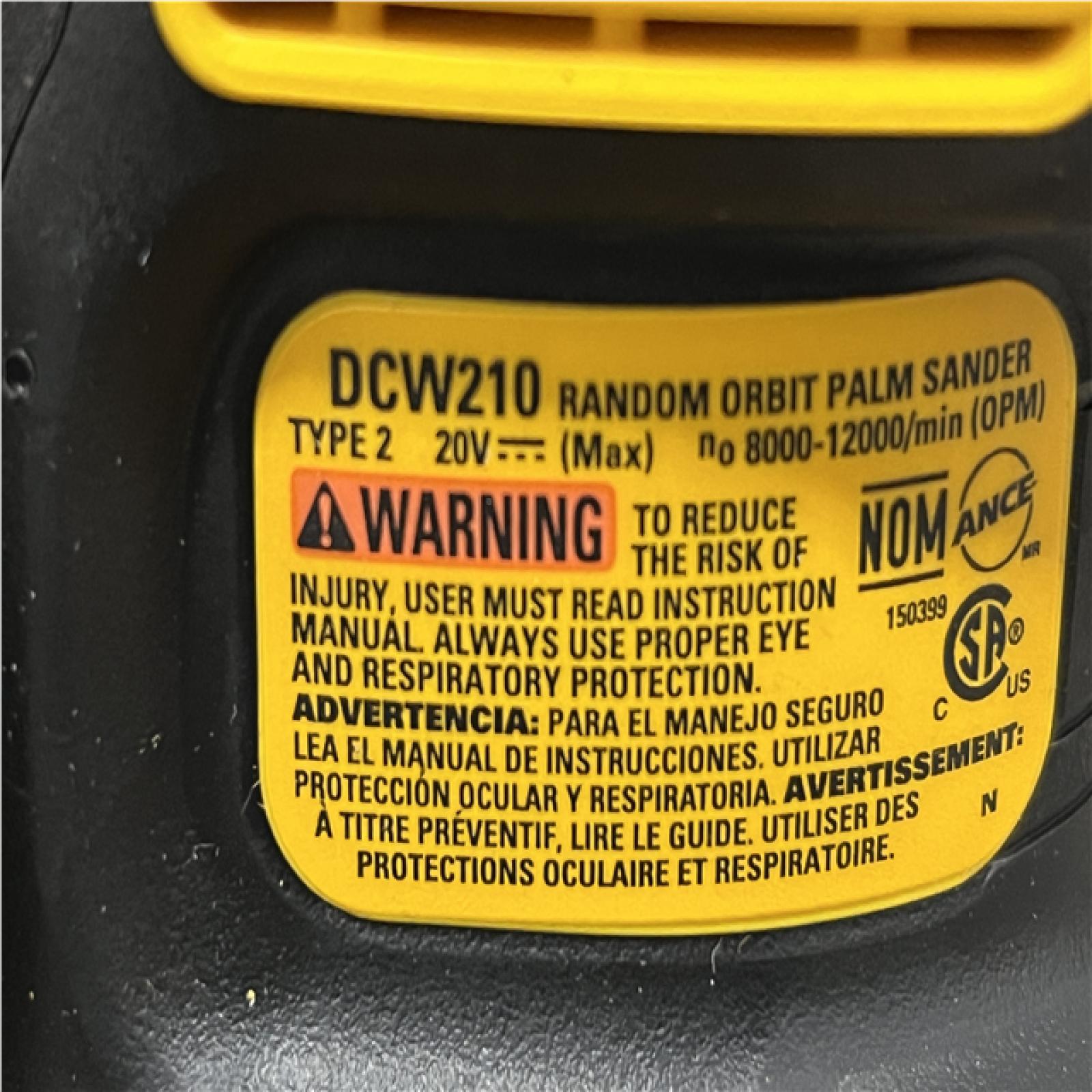 AS-IS DEWALT 20V MAX XR Cordless Brushless 5 in. Random Orbital Sander (Tool Only)