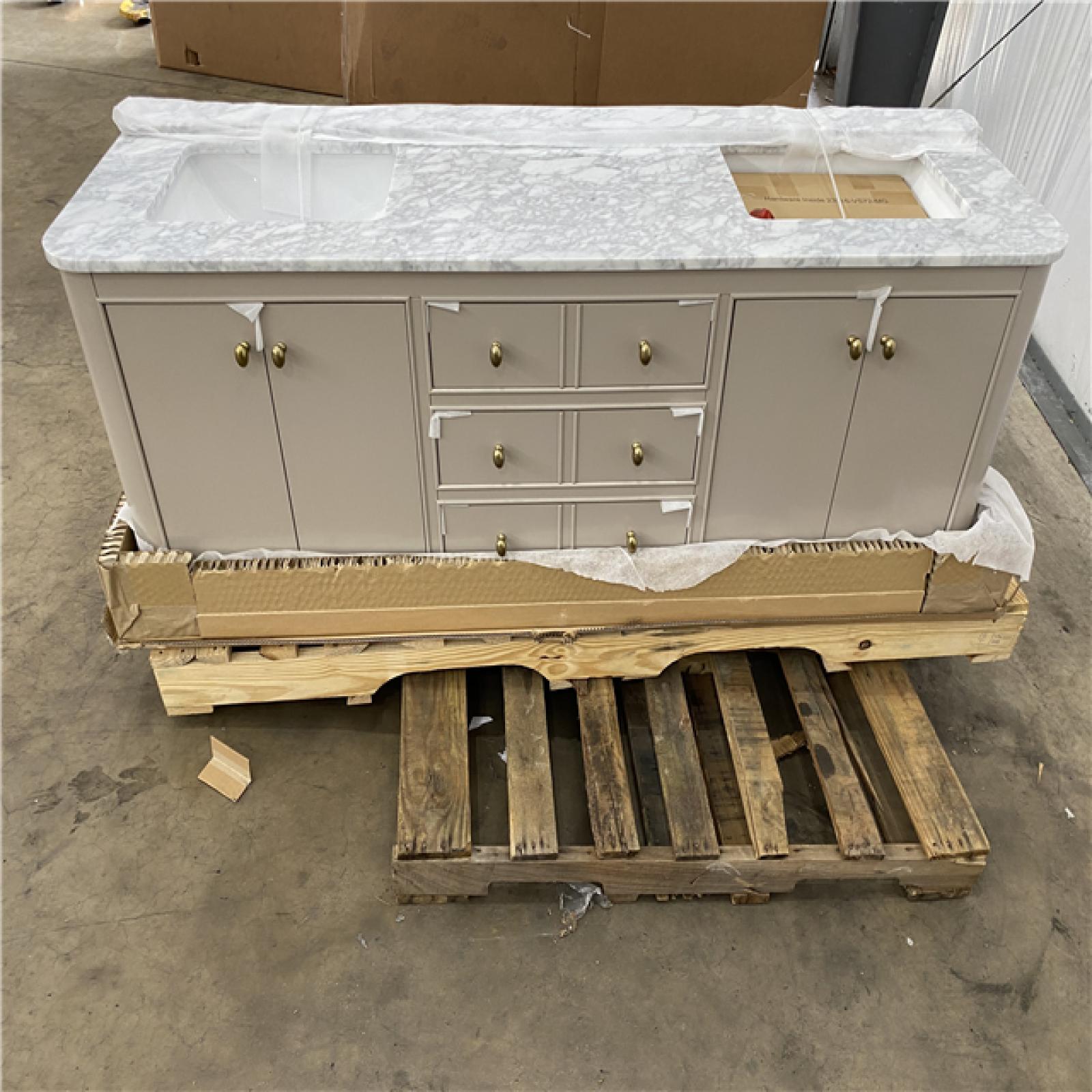 Houston Location AS IS - Collette 72 IN. Free Standing Mounted Vanity