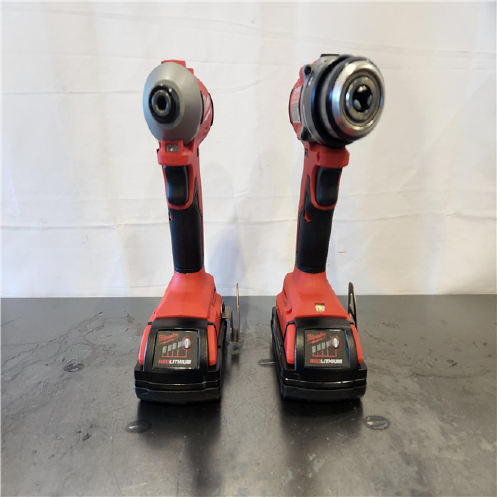 AS-IS- Milwaukee 18V Lithium-Ion Brushless Cordless Compact Drill/Impact Combo Kit