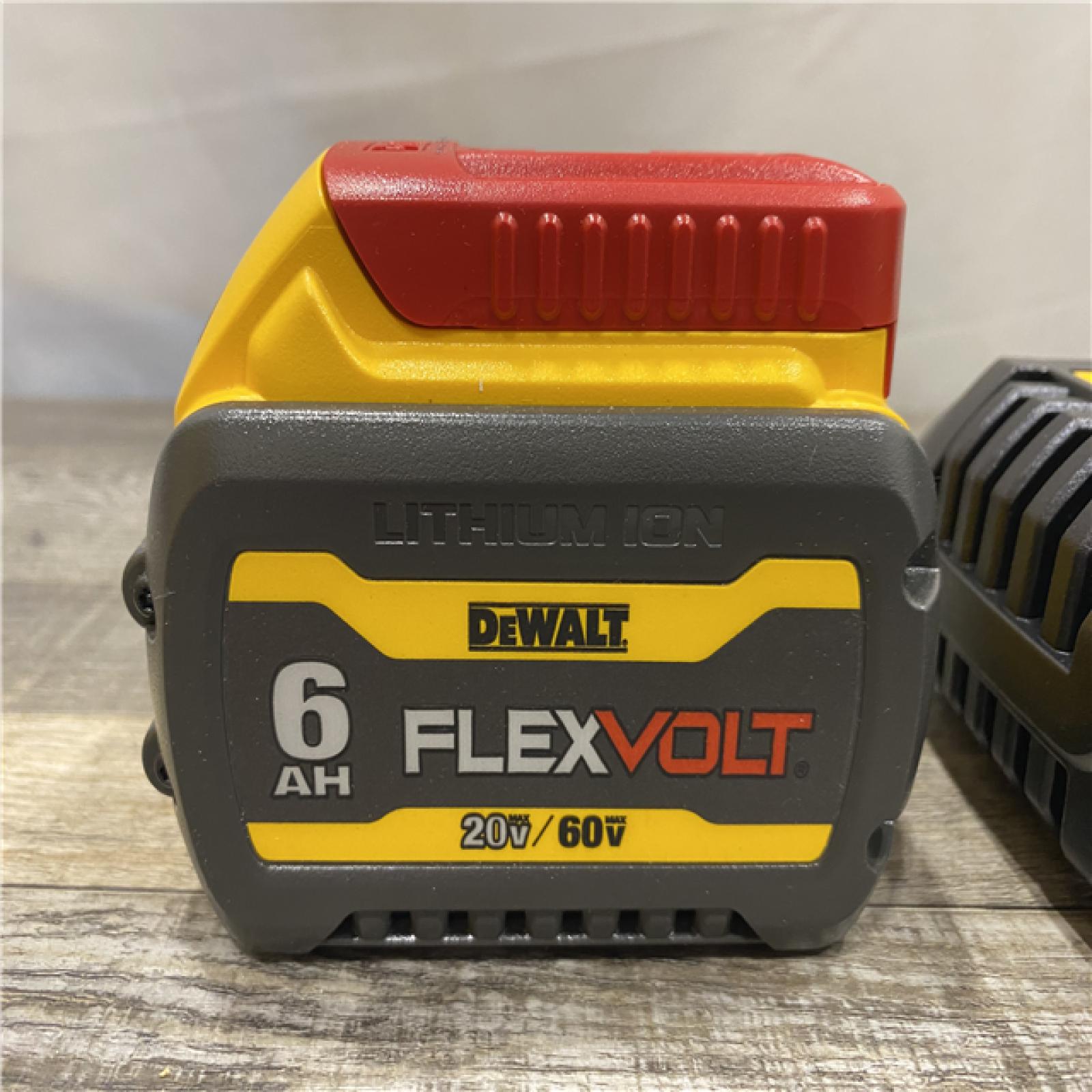 AS-IS DEWALT FLEXVOLT 20V/60V MAX Lithium-Ion 6.0Ah Battery Pack with 6 Amp Output Charger