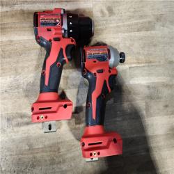HOUSTON LOCATION - AS-IS Milwaukee M18 18V Lithium-Ion Brushless Cordless Compact Drill/Impact Combo Kit (2-Tool) W/(2) 2.0 Ah Batteries  Charger & Bag