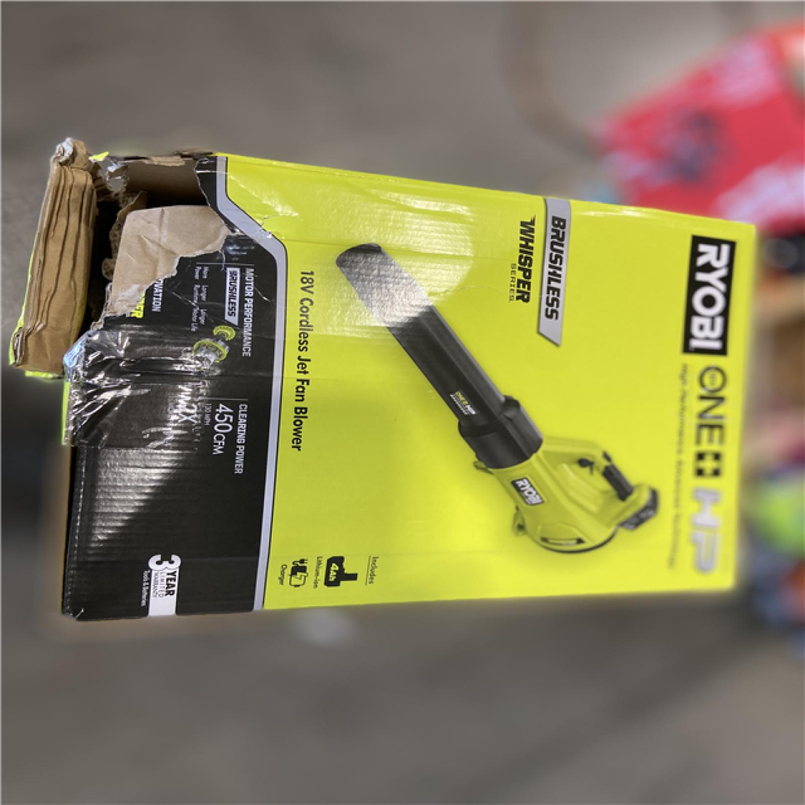 NEW! - RYOBI ONE+ HP 18V Brushless Whisper Series 130 MPH 450 CFM Cordless Battery Leaf Blower
