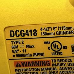 AS-IS DEWALT FLEXVOLT 60V MAX Cordless Brushless 4.5 in. to 6 in. Small Angle Grinder with Kickback Brake (Tool Only)