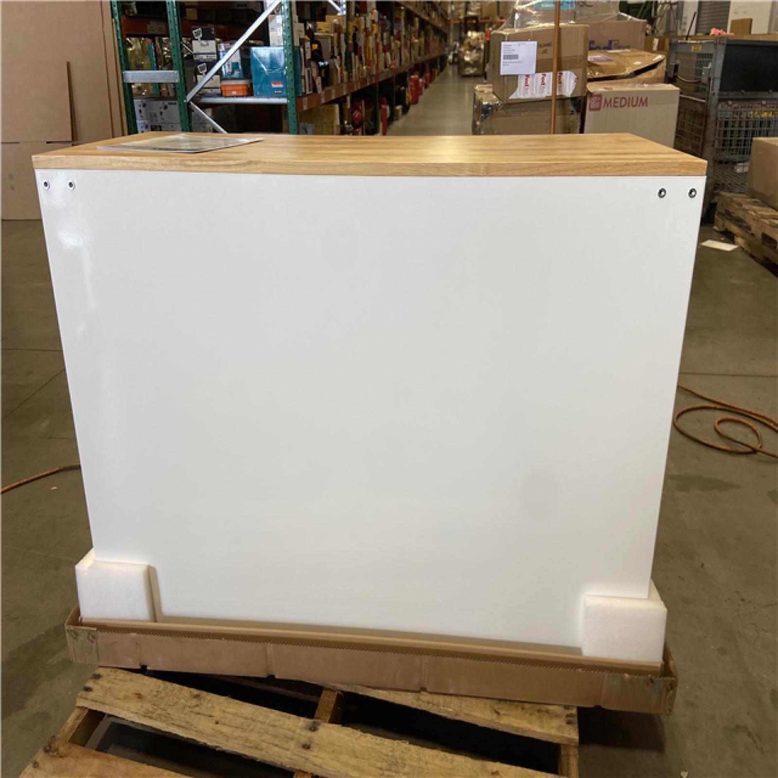 DALLAS LOCATION - Husky Tool Storage 46 in. W x 18 in. D 9-Drawer Gloss White Mobile Workbench Cabinet