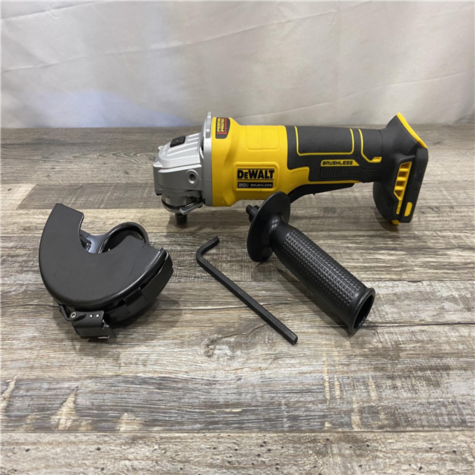 AS-IS DEWALT 20V MAX Cordless Brushless 4-1/2 in. Angle Grinder with Paddle Switch (Tool Only)