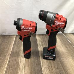AS-IS Milwaukee FUEL 12-Volt Lithium-Ion Brushless Cordless Hammer Drill and Impact Driver Combo Kit