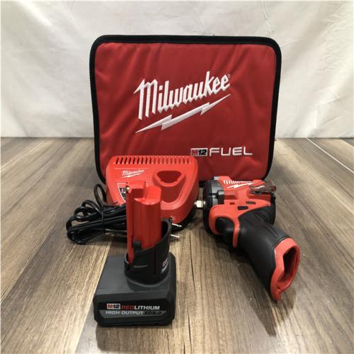 AS-IS Milwaukee FUEL 12V Li-Ion Brushless Cordless Stubby 3/8 in. Impact Wrench Kit