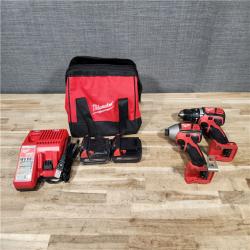 HOUSTON LOCATION - AS-IS Milwaukee 18V Lithium-Ion Cordless Drill Driver/Impact Driver Combo Kit