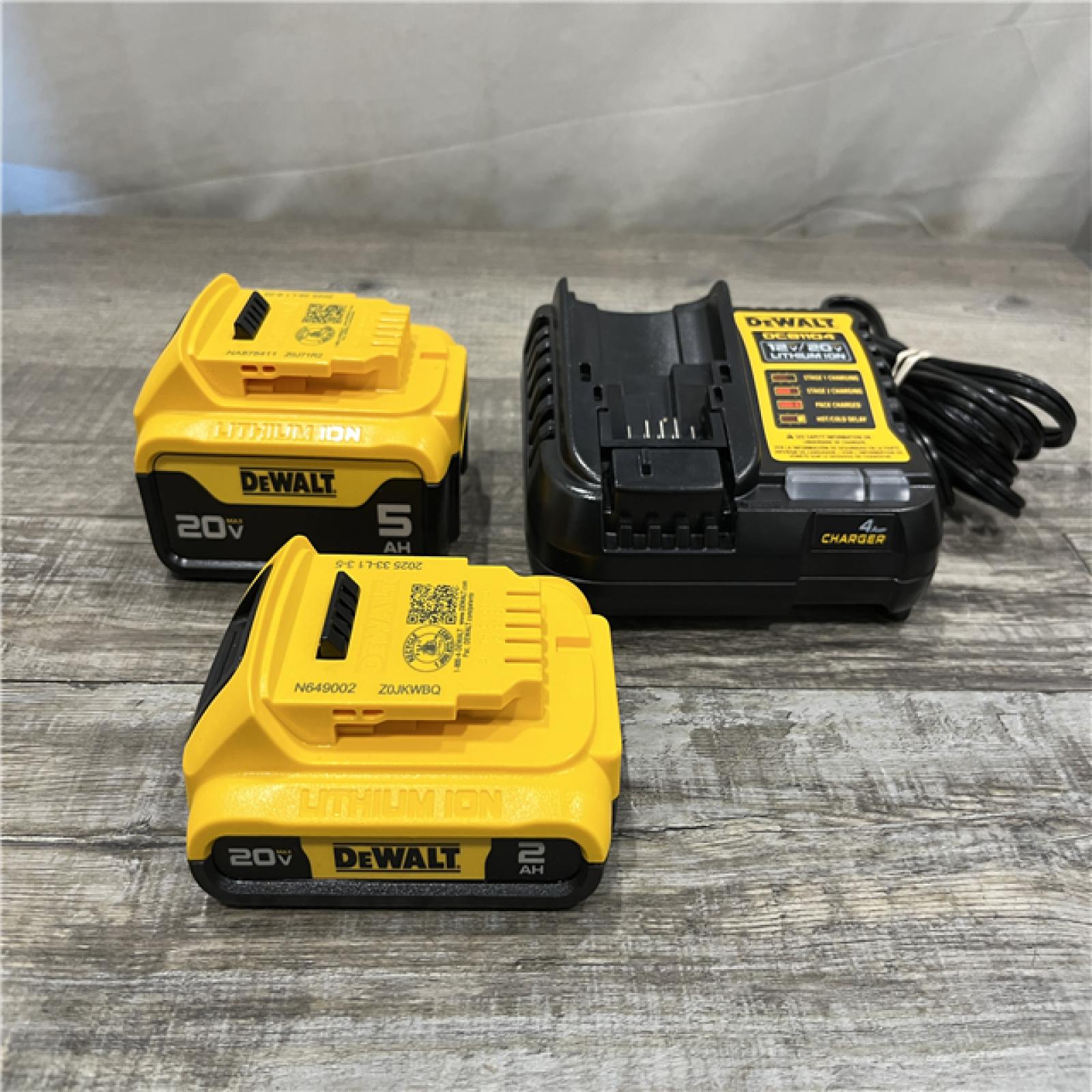 AS-IS DEWALT 20V MAX Lithium-Ion Battery Kit with 5.0Ah and 2.0Ah Battery and Charger