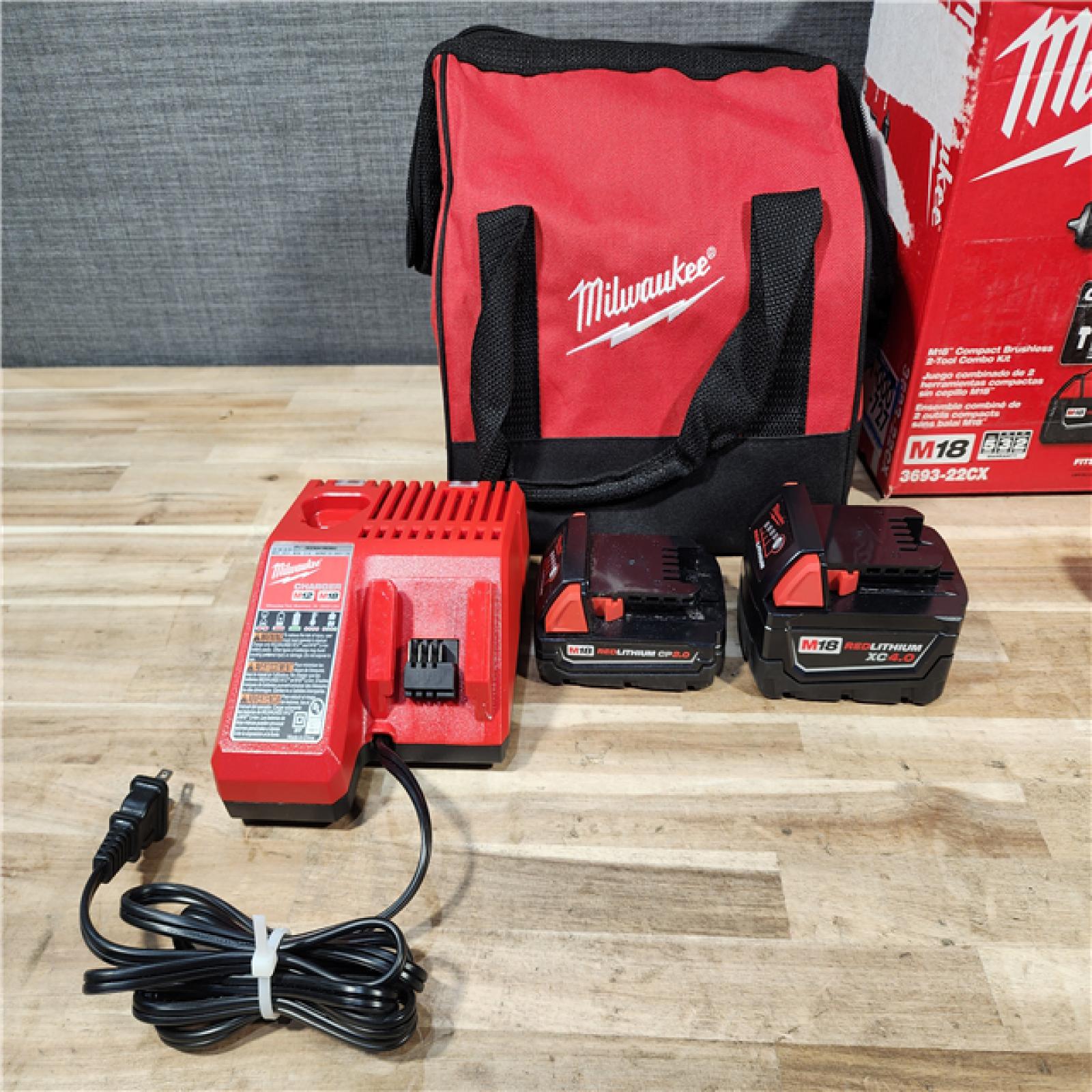 HOUSTON LOCATION - AS-IS Milwaukee 18-Volt Lithium-Ion Brushless Cordless Compact Hammer Drill/Impact Combo Kit