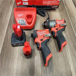 AS-IS Milwaukee 3497-22 12V Brushless Hammer Drill and Impact Driver Combo Kit