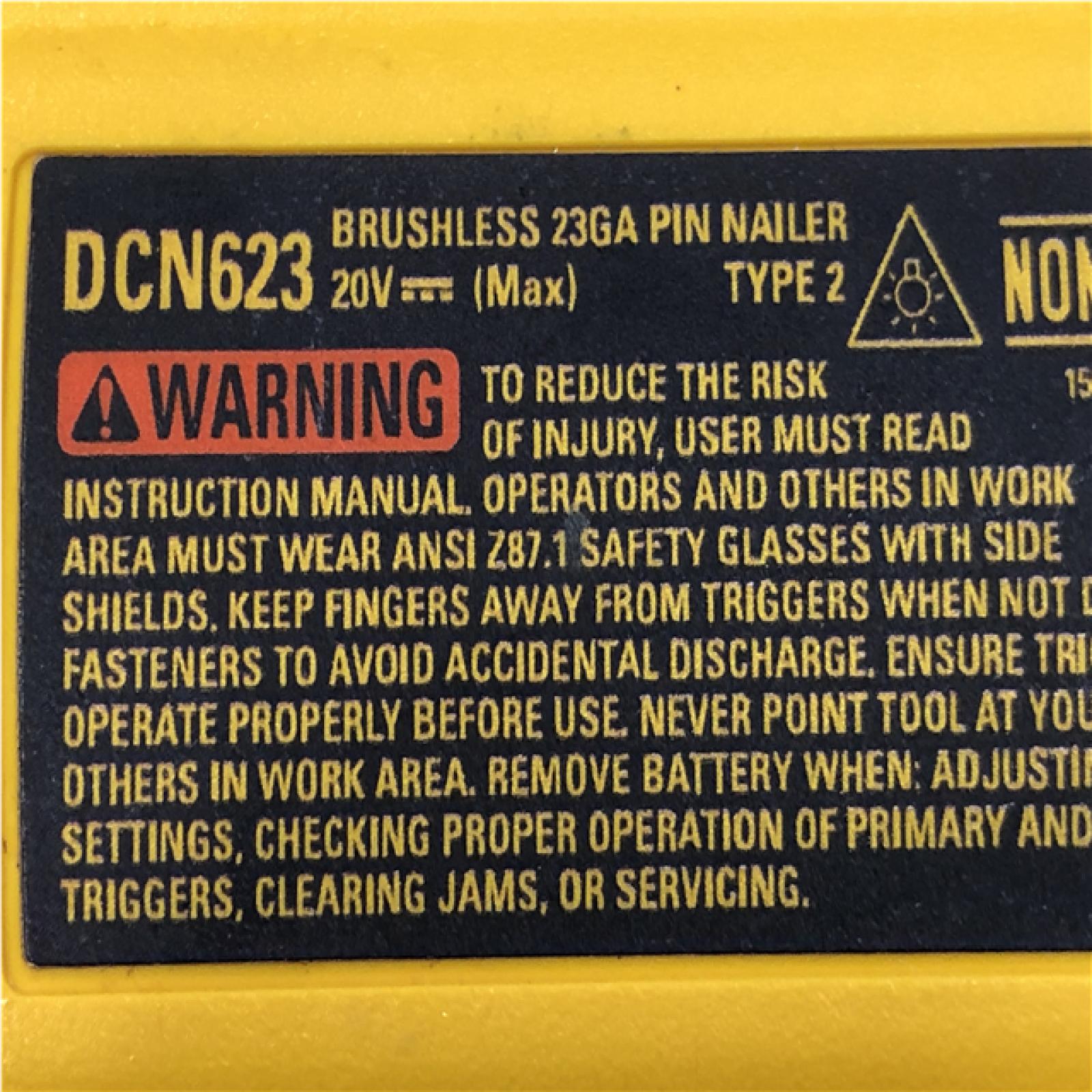 AS-IS DEWALT ATOMIC 20V MAX Lithium Ion Cordless 23 Gauge Pin Nailer (Tool Only)