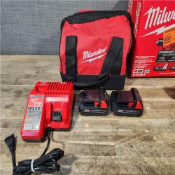 HOUSTON LOCATION - AS-IS Milwaukee M18 18V Lithium-Ion Brushless Cordless Compact Drill/Impact Combo Kit (2-Tool) W/(2) 2.0 Ah Batteries  Charger & Bag