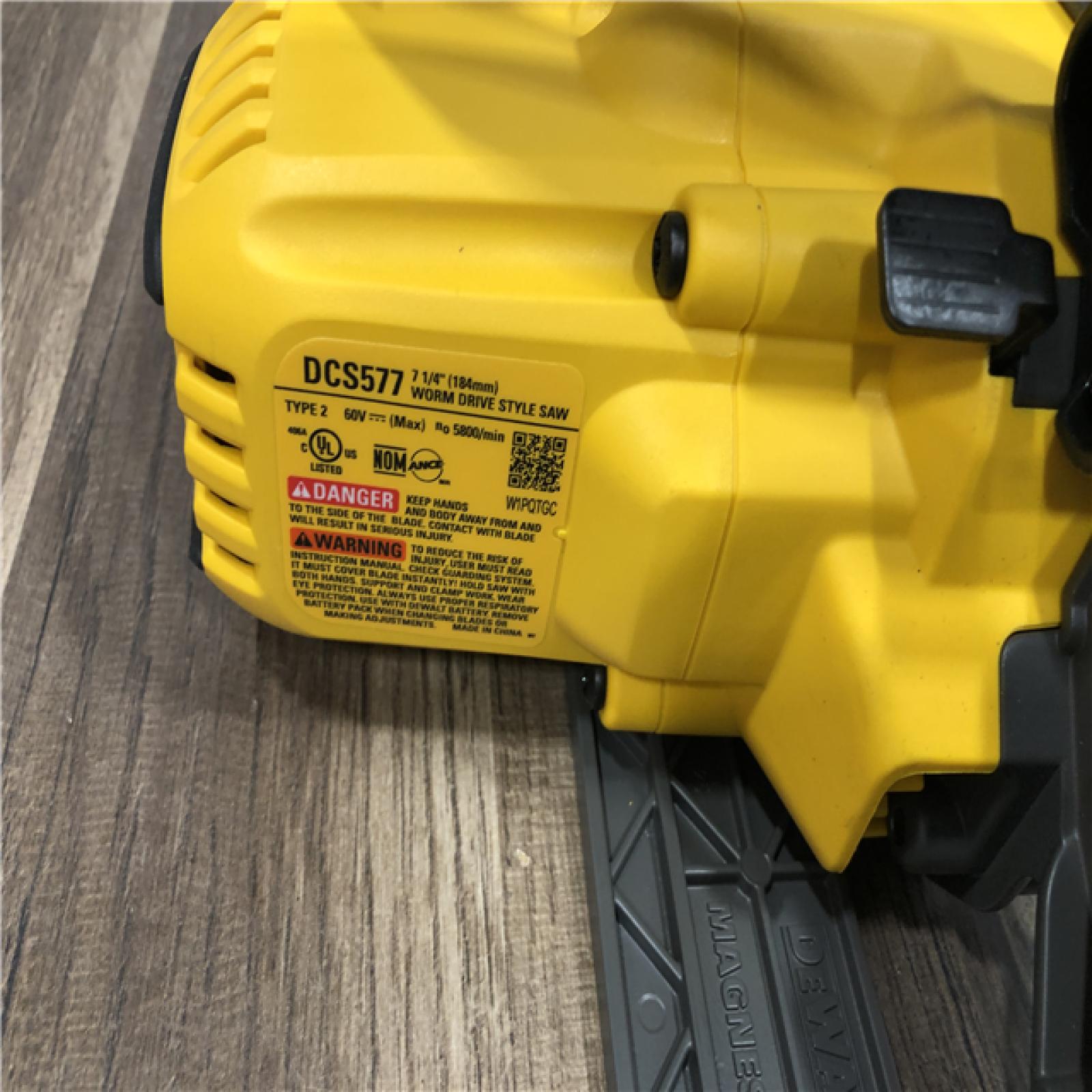 AS-IS DEWALT FLEXVOLT 60V MAX Cordless Brushless 7-1/4 in. Wormdrive Style Circular Saw (Tool Only)