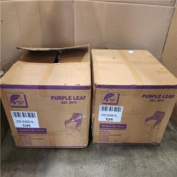 Phoenix NEW PURPLE LEAF Modern Aluminum Rattan Counter Height Outdoor Bar Stool with Back and Beige Cushion (4-Pack)