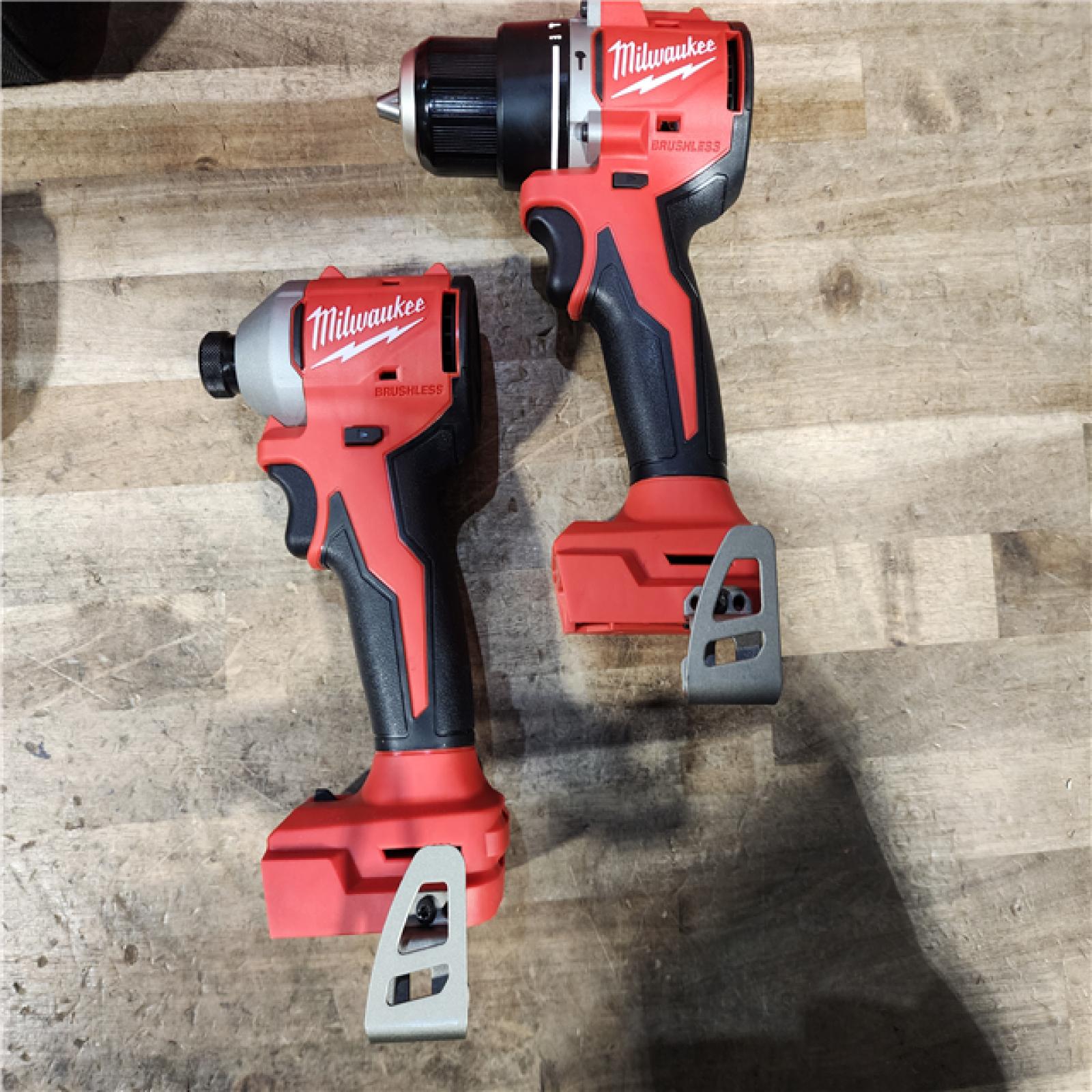 HOUSTON LOCATION - AS-IS M18 18-Volt Lithium-Ion Brushless Cordless Compact Hammer Drill/Impact Combo Kit (2-Tool) with (2) Batteries  Bag