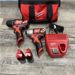 AS-IS Milwaukee 12V Lithium-Ion Cordless Drill Driver/Impact Driver Combo Kit