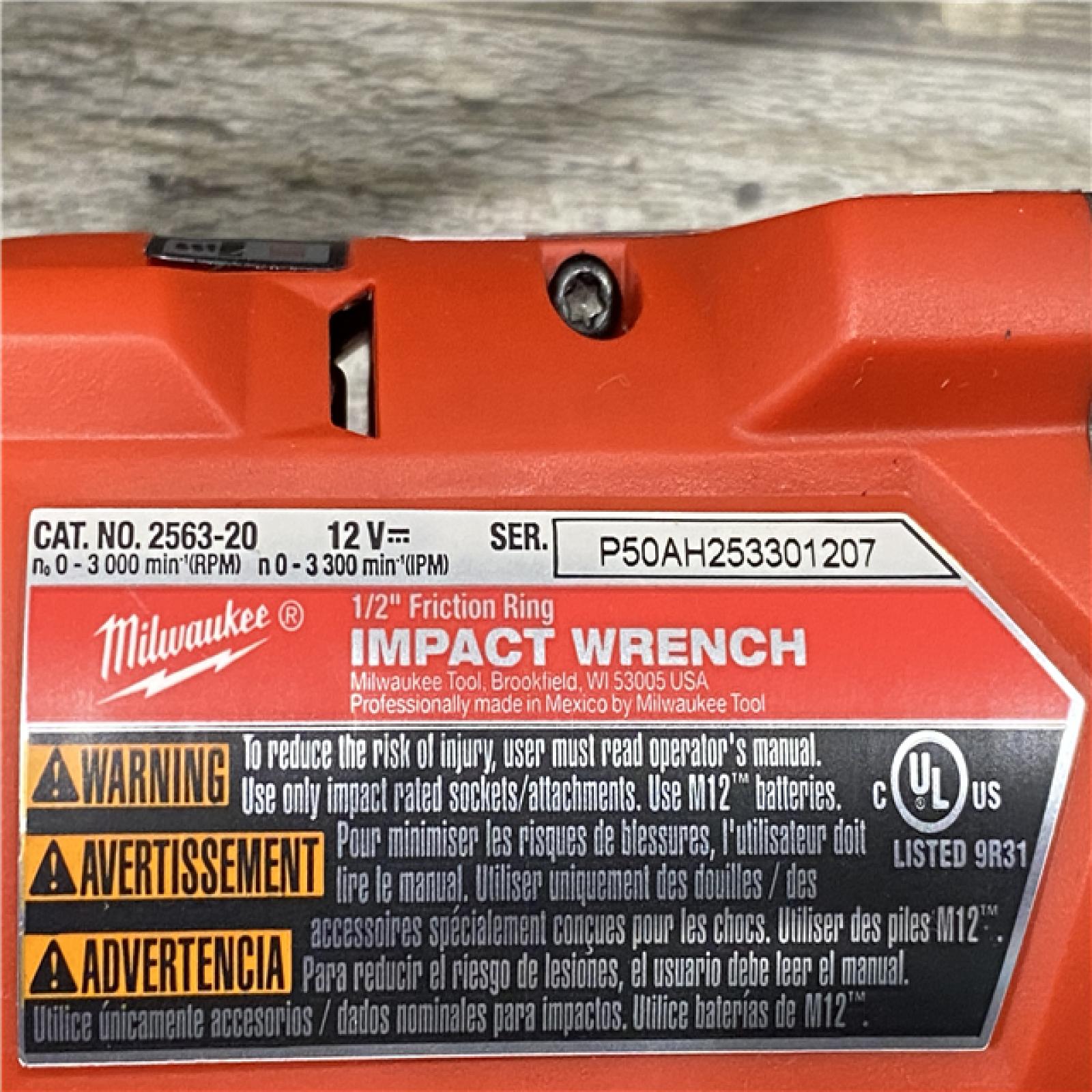 AS-IS Milwaukee FUEL 12V Li-Ion Brushless Cordless Stubby 1/2 in. Impact Wrench Kit