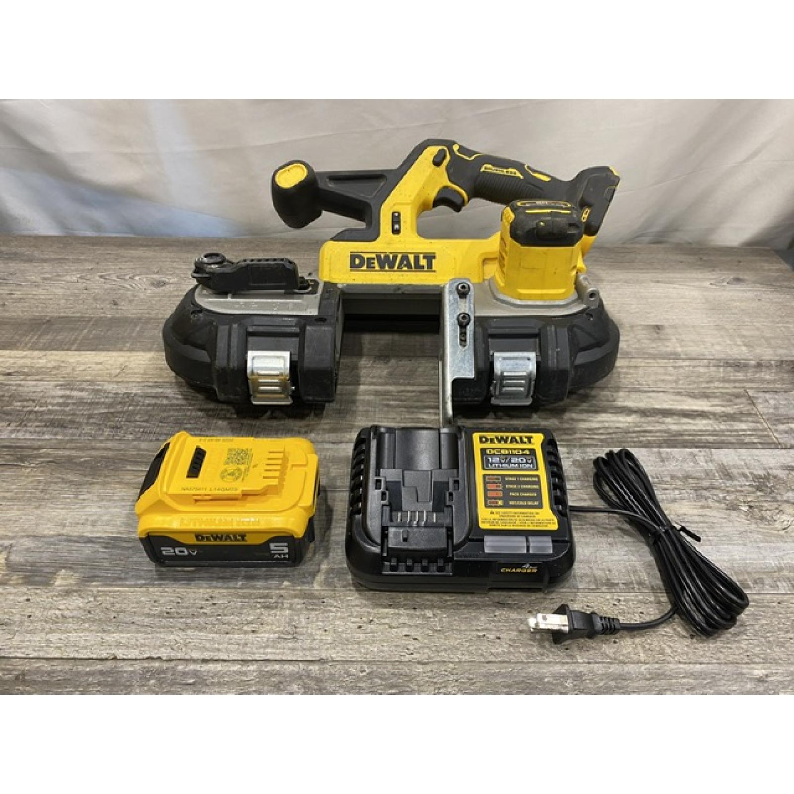 AS-IS DEWALT 20-Volt MAX Lithium-Ion 3-3/8 in. Cordless Band Saw Kit