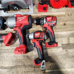 HOUSTON LOCATION - AS-IS Milwaukee M18 18-Volt Lithium-Ion Cordless Combo Kit (7-Tool) with (2) Batteries  Charger  and Tool Bag