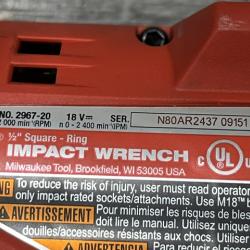 AS-IS Milwaukee FUEL 18V Lithium-Ion Brushless Cordless 1/2 in. Impact Wrench w/Friction Ring Kit