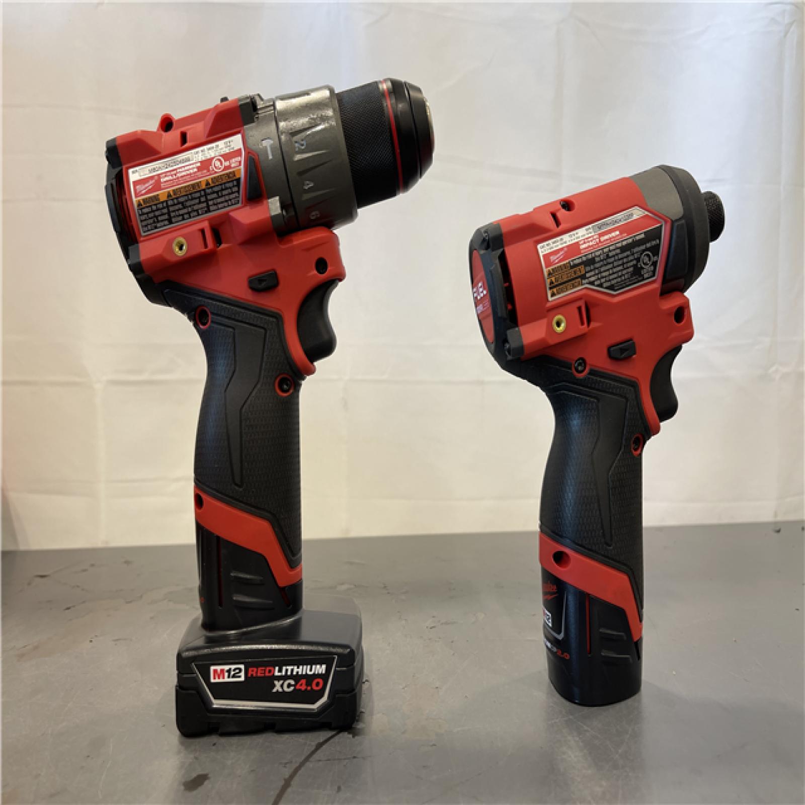 AS-IS - Milwaukee 12V Brushless Hammer Drill and Impact Driver Combo Kit